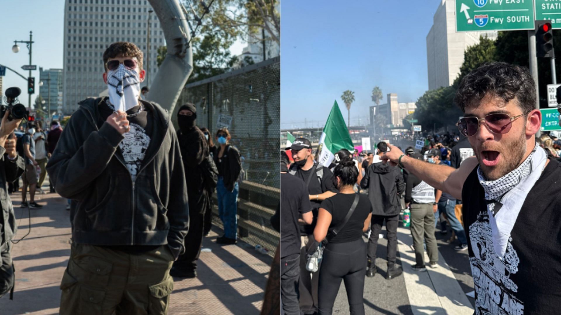 HasanAbi at the Los Angeles protests in June 2025 (Image via X/@hasanthehun)
